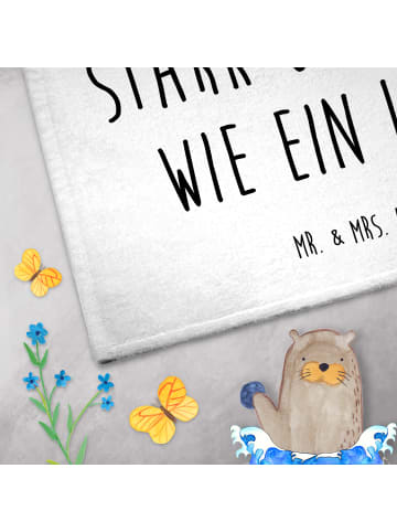 Mr. & Mrs. Panda Handtuch Sternzeichen Löwe mit Spruch in Weiß