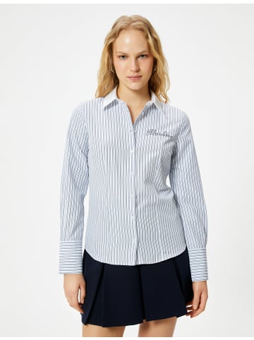 KOTON Shirt in Blau Gestreift