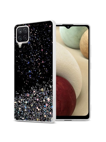 cadorabo Hülle für Samsung Galaxy A12 / M12 Glitter in Schwarz mit Glitter