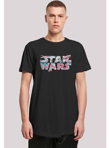 F4NT4STIC Long Cut T-Shirt Star Wars Wavy Ship Logo in schwarz