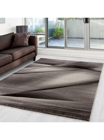 KADIMA DESIGN Teppich Kurzflor Abstrakt Polypropylen saugroboter Wohnzimmer in Braun