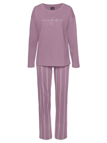 VIVANCE DREAMS Pyjama in mauve gestreift