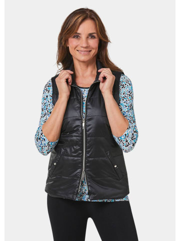 GOLDNER Kurzgröße:  Leichte Steppweste mit Stehkragen in schwarz