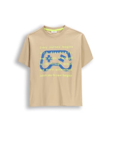 Coccodrillo Baumwoll-T-Shirt mit kurzen Ärmeln in beige