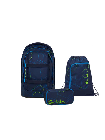 Satch Schulrucksack-Set PACK Blue Tech 3-teilig in Blau