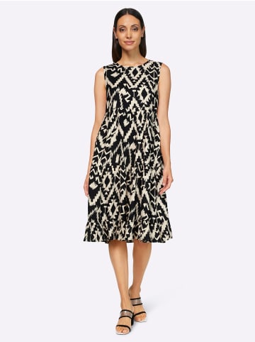 Heine Webkleid in schwarz-champagner-gemustert