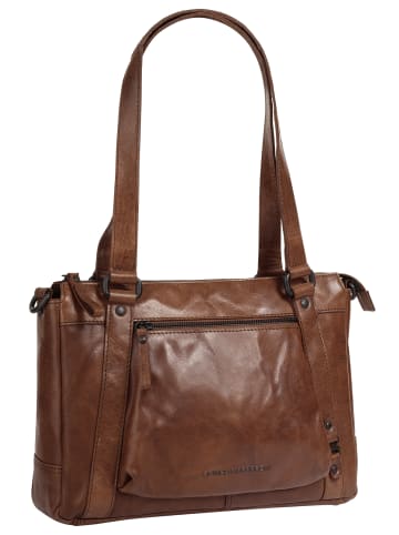SPIKES & SPARROW Handtasche echt Leder in cognac