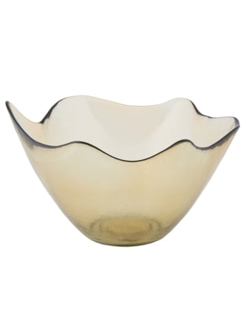 Mauro Ferretti Glasschale mit unregelmäßiger Form in Gelb, (B) 30 x (H) 18 x (L) 30 cm