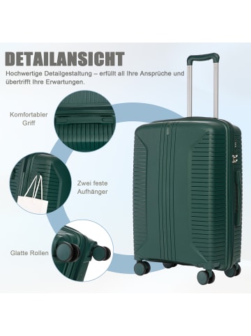 ABRIHOME Kofferset in Smaragd 3-teilig mit Zahlenschloss