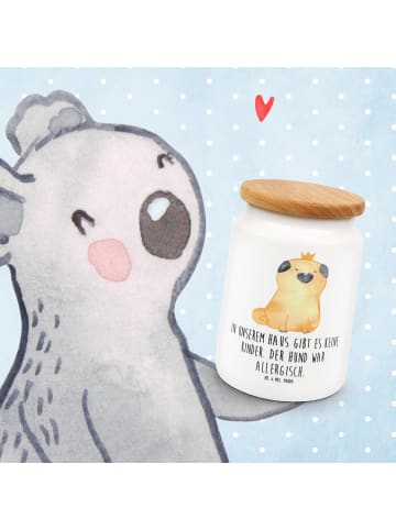 Mr. & Mrs. Panda Keramikdose Mops Krone mit Spruch in Weiß