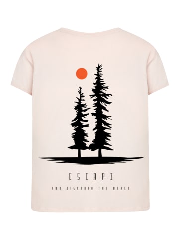 F4NT4STIC Ladies Box Tee Escape Discover the World Pinetree in pink