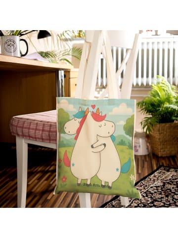 Mr. & Mrs. Panda Stoffbeutel Einhorn Mitteilung Design ohne Spruch in Weiß