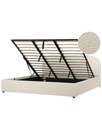 Beliani Doppelbett QUILLIEN in Beige - (W) 191 x (H) 91 x (L) 217 cm