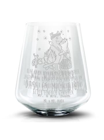 Mr. & Mrs. Panda Blümchentailglas Bär & Marienkäfer Lagerfeuer mit S... in Transparent