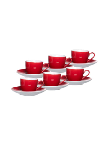 Ritzenhoff & Breker 6er Set Espressotassen und -untertassen Doppio 80 ml in Rot