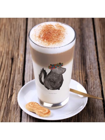 Mr. & Mrs. Panda Blümchentailglas Stinktier  ohne Spruch in Transparent