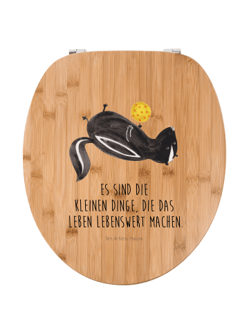 Mr. & Mrs. Panda Motiv WC Sitz Stinktier Ball mit Spruch in Braun