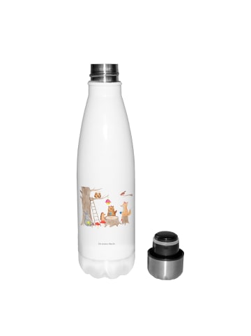 Mr. & Mrs. Panda Sportflasche Waldtiere Picknick ohne Spruch in Weiß