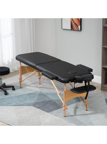 HOMCOM Massagetisch-210L x 81B x 67-92H cm-Schwarz