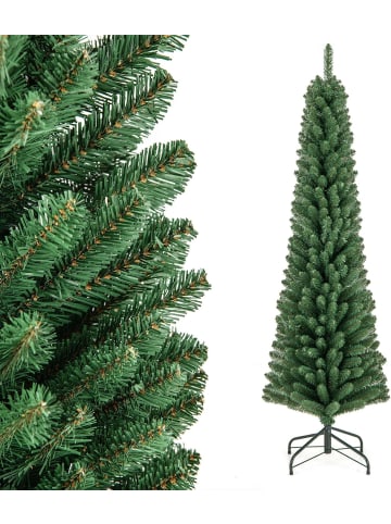 COSTWAY 180cm Bleistift Weihnachtsbaum in Grün