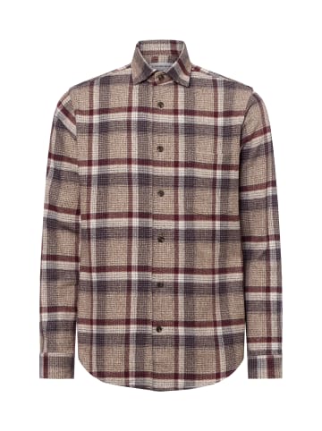 Lindbergh Hemd in beige bordeaux - 0001