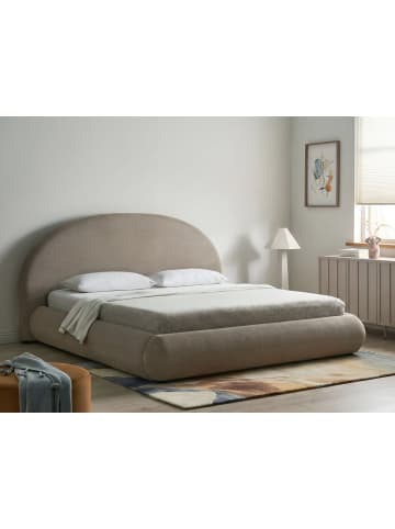 Beliani Doppelbett GRASSE in Beige - (W) 220 x (H) 115 x (L) 225 cm