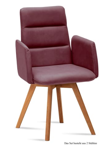58 aufm Kessel ARMLEHNSTUHL (2er-Set) Dobka 52x92x60 Eiche geölt/Marsala