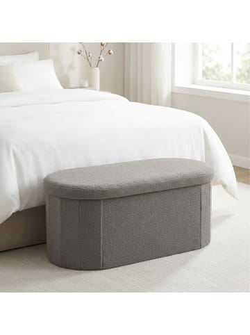 relaxdays Sitzbank in Dunkelgrau - (B)76 x (H)38 x (T)38 cm
