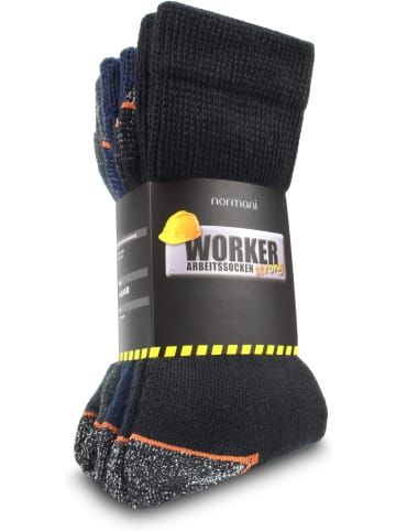 normani 6 Paar Arbeitssocken WORKER strong in Schwarz/Marine/Dunkelgrau