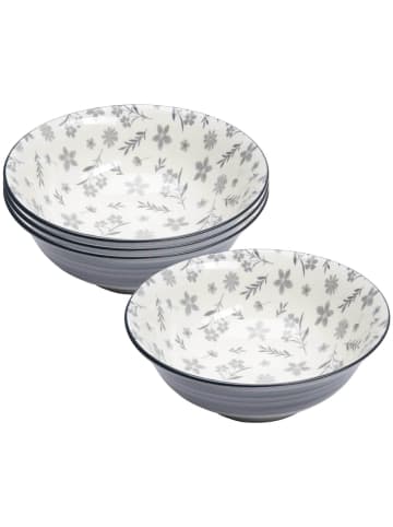 Ritzenhoff & Breker 4er Set Servierschalen Sendai Blume ø 21 cm grau in grau