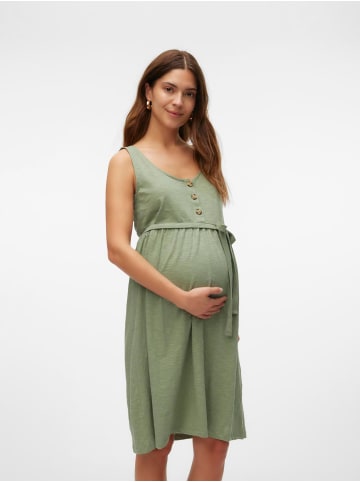 mama licious Kleid Stillfunktion U-Ausschnitt Schwangerschaft Dress in Grün-3