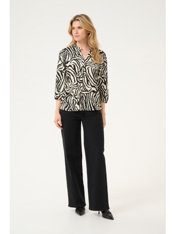 Kaffe Langarm-Bluse KAkatrine in Black/Turtledove Print