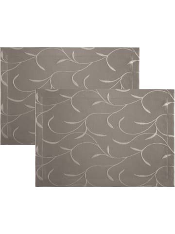 Erwin Müller Jacquard Tischset 2er-Pack Remscheid in taupe