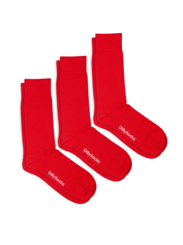 DillySocks 3er Set Socken One Color Smooth in Smooth Ferrari Red