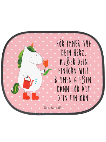 Mr. & Mrs. Panda sonnenschutz fenster Einhorn Gärtner mit Spruch in Rot Pastell