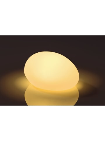 EASYmaxx Solar-Leuchten Set Stein flach 3-tlg. 3,2V weiß Farbwechsel mit Fernb.  Weiß