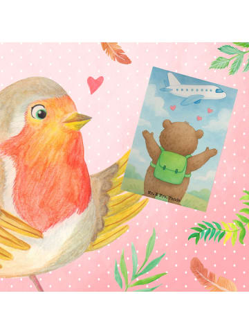 Mr. & Mrs. Panda Beileidskarte Bär Flugzeug Design ohne Spruch in Weiß