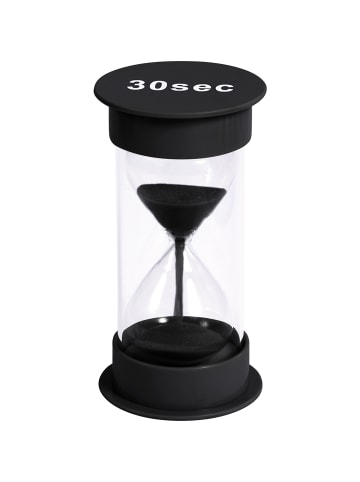Eduplay Sanduhr 30 Sekunden, Kunststoff, Ø 6,5 x 12 cm hoch in Schwarz in Schwarz