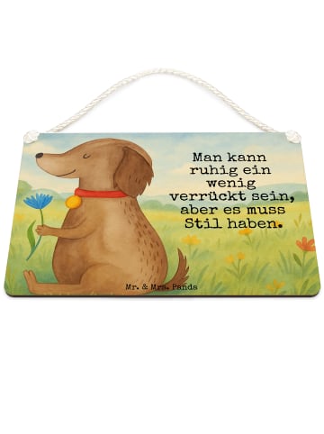 Mr. & Mrs. Panda Türschild Hund Blume Design mit Spruch in Weiß