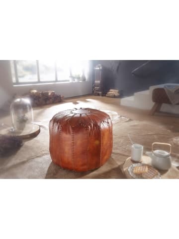 FineBuy Hocker und Sitzsäcke in Braun / Leder / 52x52x52