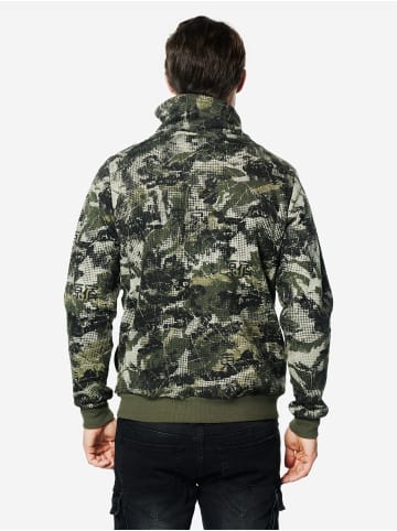 KOROSHI Sweatshirt aus Baumwoll. Muster in khaki