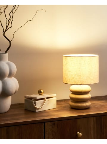 Beliani Tischleuchten BETWA in Braun/Beige - (W) 20 x (H) 30 x (L) 20 cm