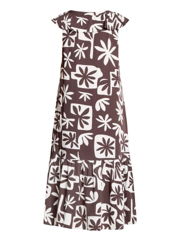 CARTOON Casual-Kleid mit Flügelärmeln in Brown/White