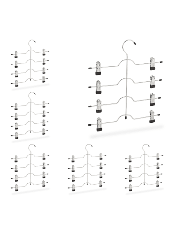 relaxdays 6x Mehrfachbügel in Silber