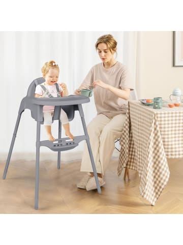 COSTWAY 4 in 1 Hochstuhl Baby in Grau
