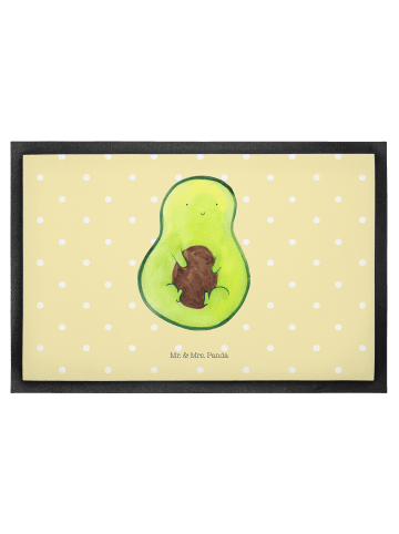 Mr. & Mrs. Panda Gummifußmatte Avocado Kern ohne Spruch in Gelb Pastell