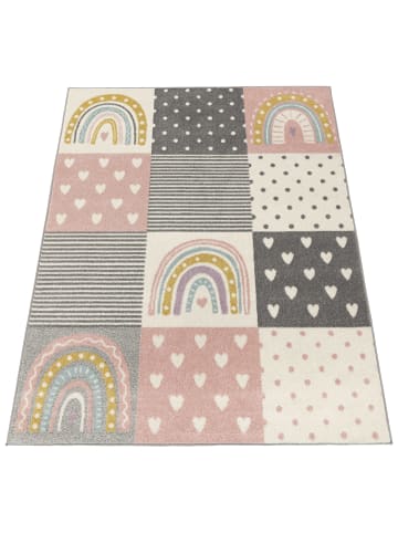 KADIMA DESIGN Kinderteppich Prinzessinnen‑Patchwork Kinderzimmer in Pink
