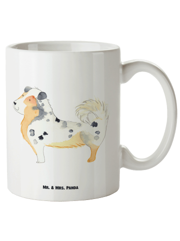 Mr. & Mrs. Panda Trinkbecher Hund Australien Shepherd ohne Spruch in Weiß