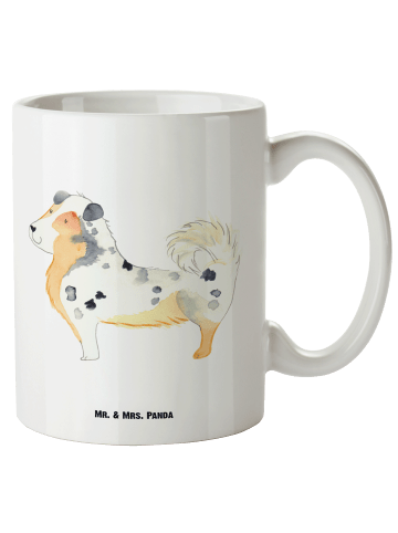 Mr. & Mrs. Panda XL Tasse Hund Australien Shepherd ohne Spruch in Weiß