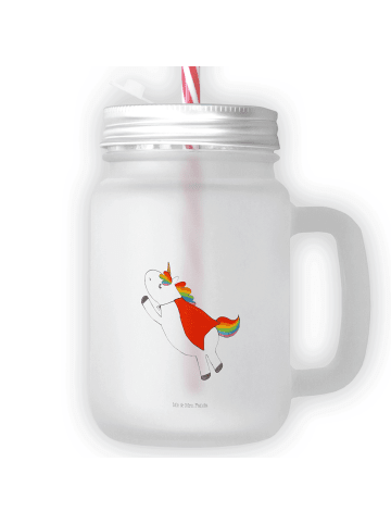 Mr. & Mrs. Panda Trinkglas Mason Jar Einhorn Super ohne Spruch in Transparent